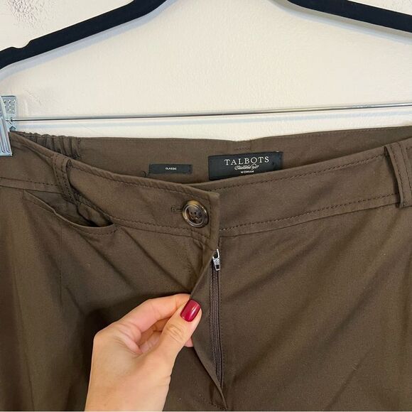 Talbots Classic Straight Leg Trousers Pants NEW Size 24W Olive Green - Picture 4 of 8